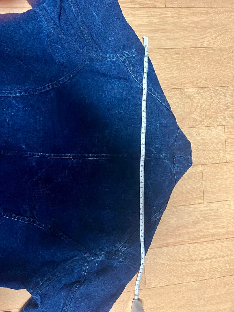 【極美品】 ビンテージ インディゴリネン ダブルブレスト メカニック ジャケット