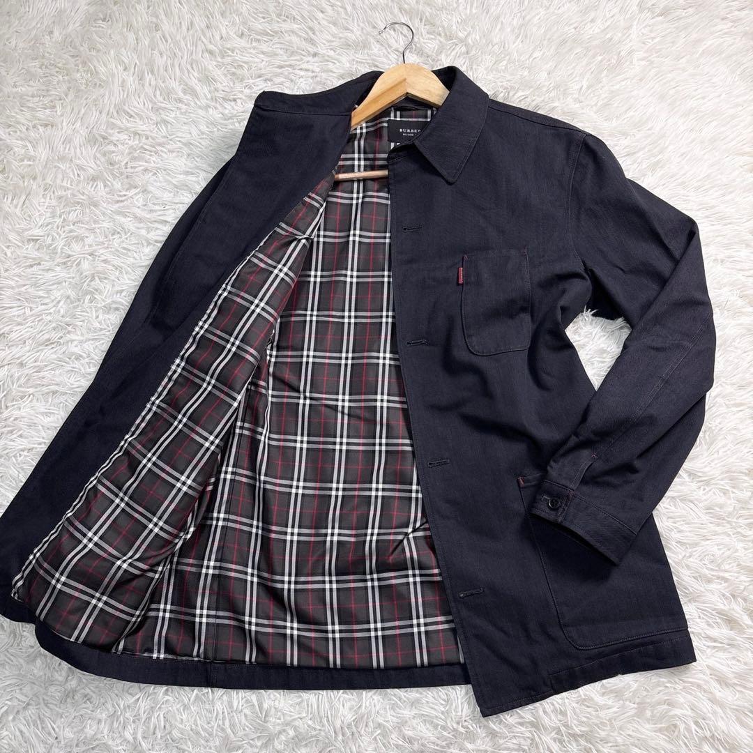 バーバリー カバーオール ジャケット デニム調 ノバチェック