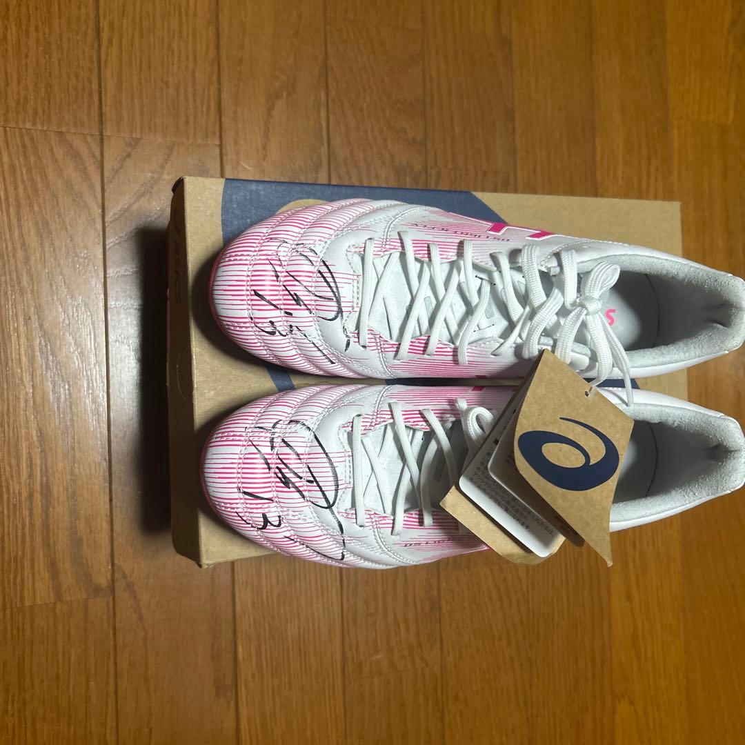 [伊藤涼太郎サイン入り]ASICS エックスフライ5 ホワイト/ピンク