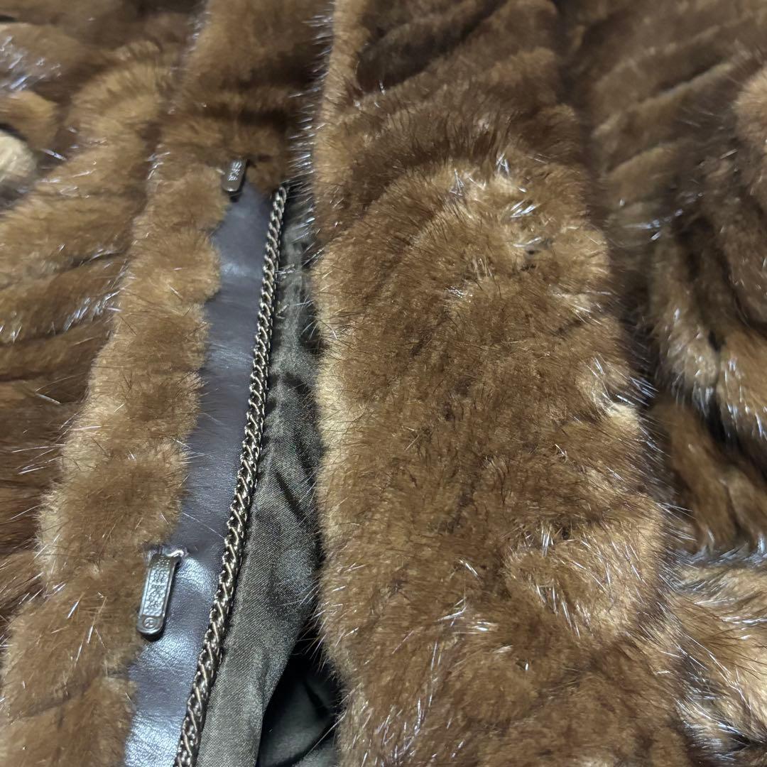 エンバ　ミンク　ファーコート　ダークブラウン　11号