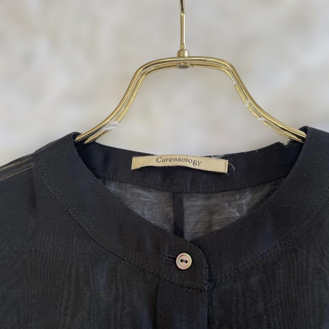 Curensology カレンソロジー　シアーロングシャツ　ブラック