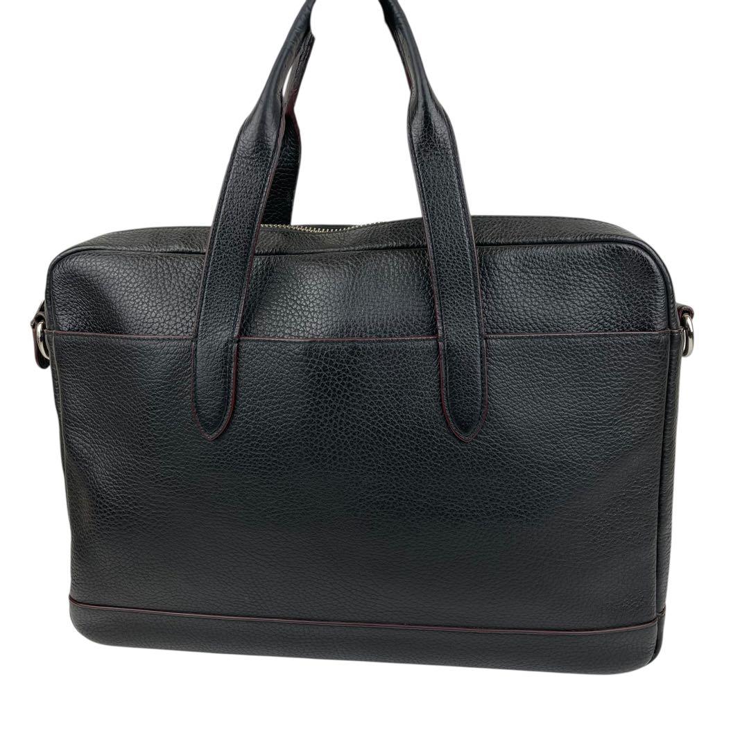 ✨極美品 COACH コーチ シボ革 ビジネスバッグ レザー A4可 ブラック