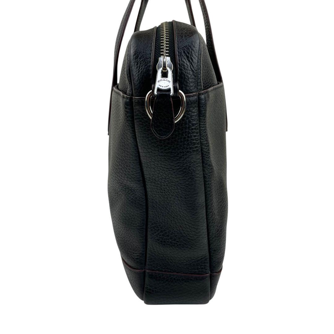 ✨極美品 COACH コーチ シボ革 ビジネスバッグ レザー A4可 ブラック