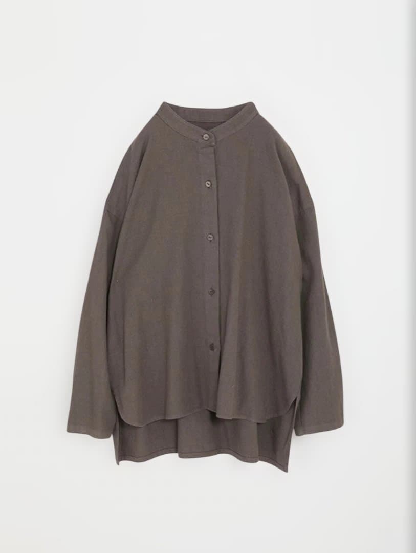トップス evam eva cotton wool band collar shirt