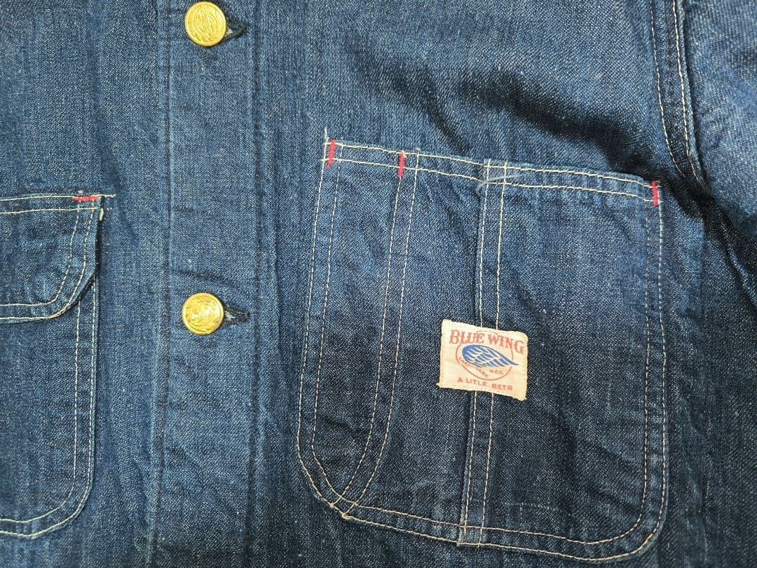 【ヴィンテージ】BLUE WING デニムカバーオール ブランケット付