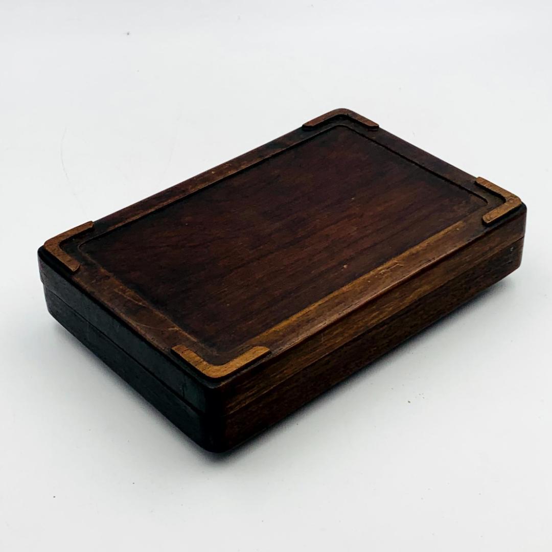 端渓硯 中国 彫刻 古硯 骨董品 木箱付き 書道