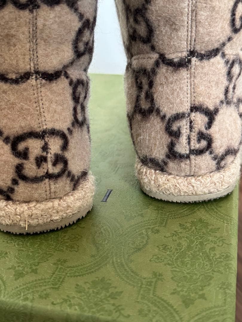 GUCCI GG柄 ホースビットウール アンクルブーツ 34