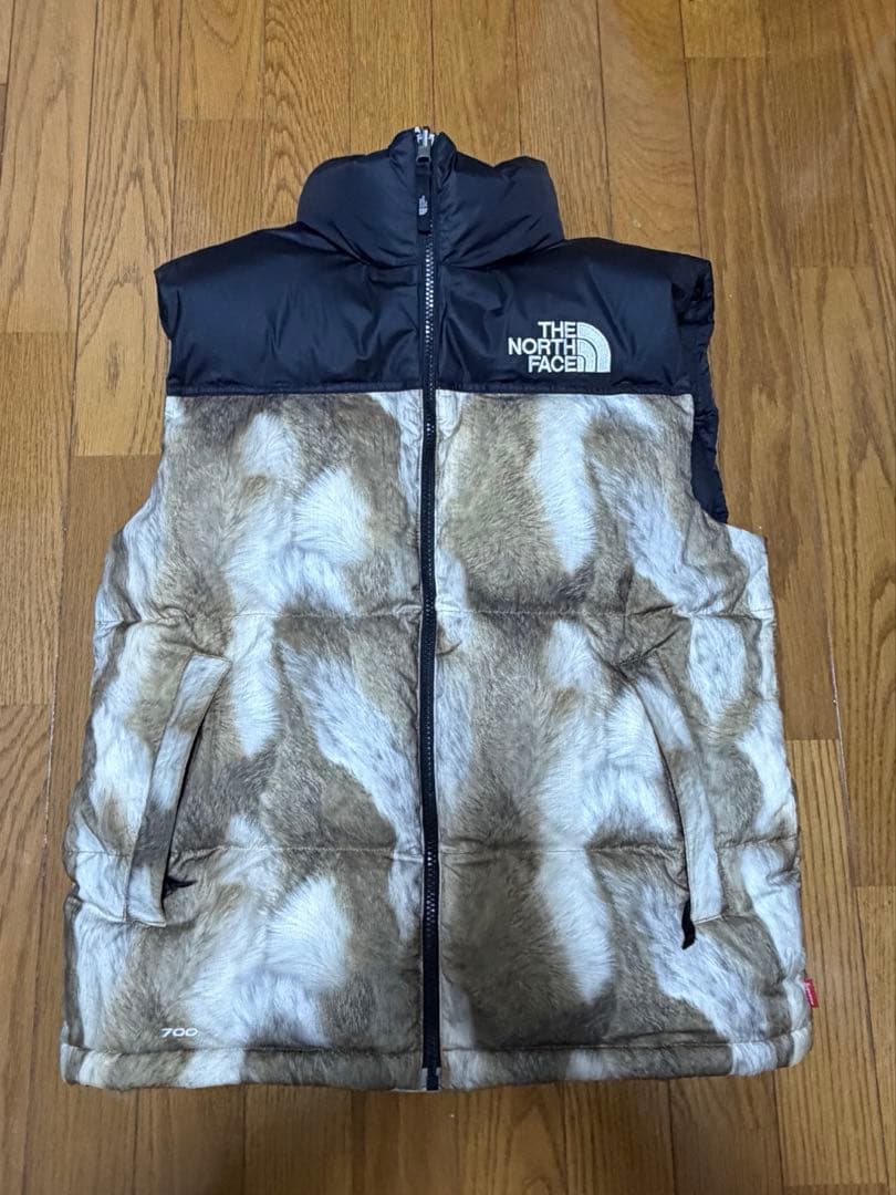 Supreme Fur Print Nuptse Vest ノース ダウンベスト
