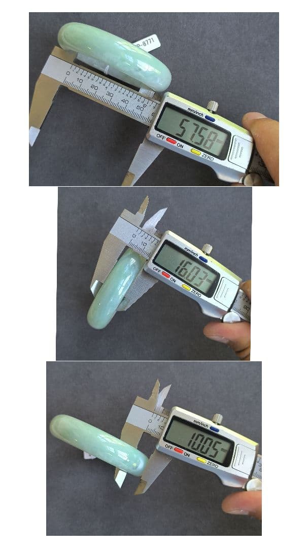 はち【鑑別書付】ミャンマーアイス翡翠のバングル（57～58ミリ）8771