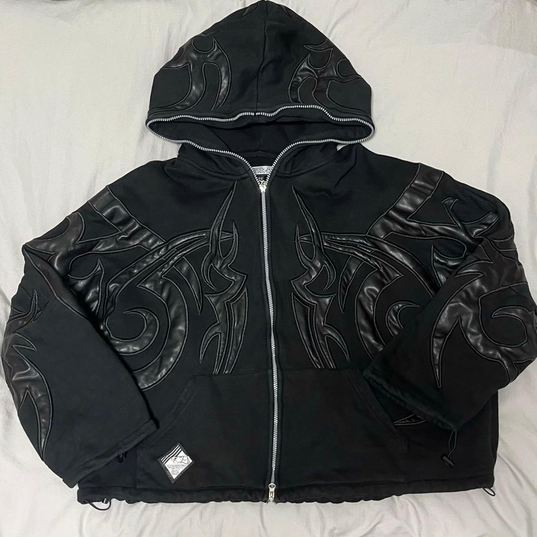 GALFY ガルフィー 部族系ダブダブパーカー ブラック 中型犬