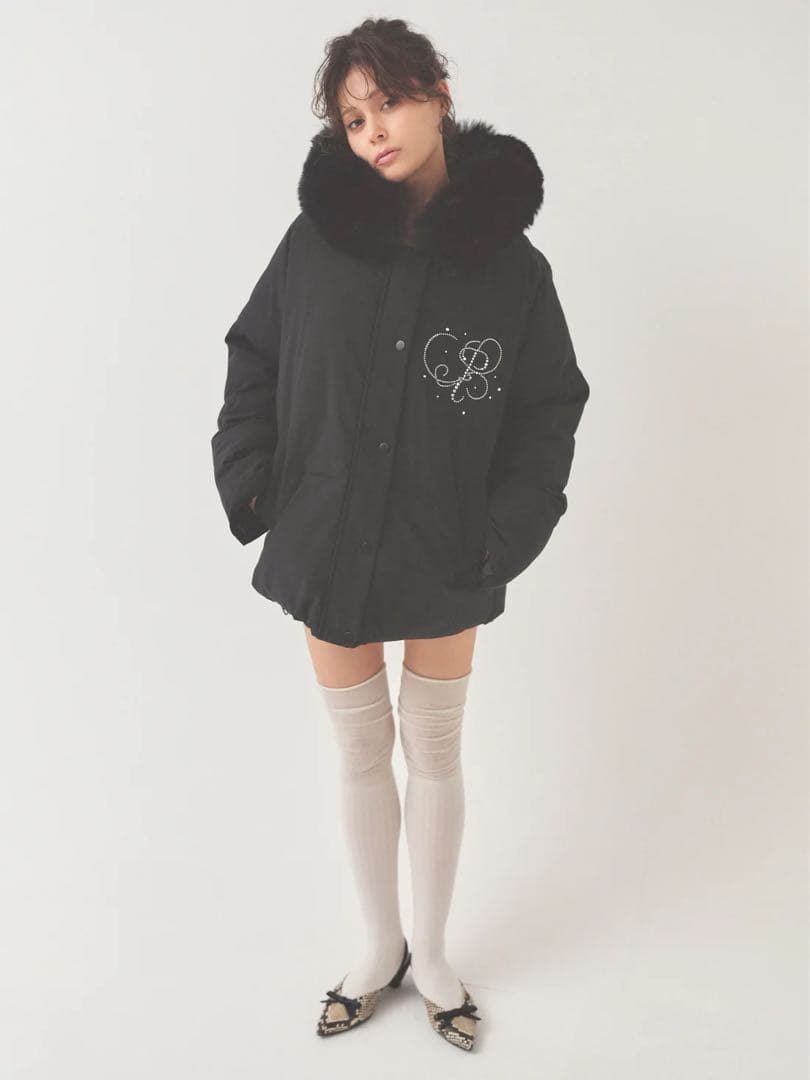 PELLICULE motif puffer coat コート ブラック