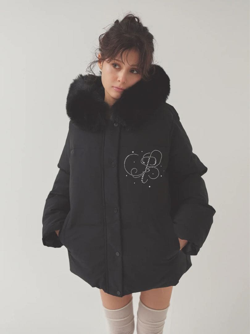 PELLICULE motif puffer coat コート ブラック