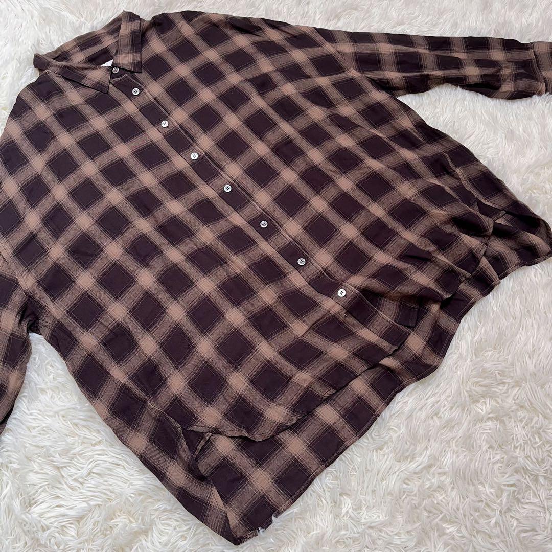 RIVE DROITE ウォッシュドチェックシャツ　ベージュ