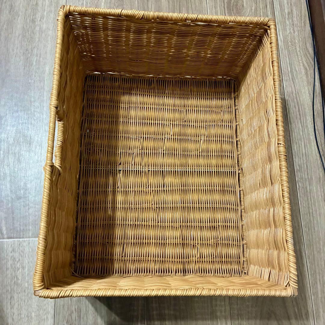 ラタン 仕切り付き　4段収納ボックス キャスター付き