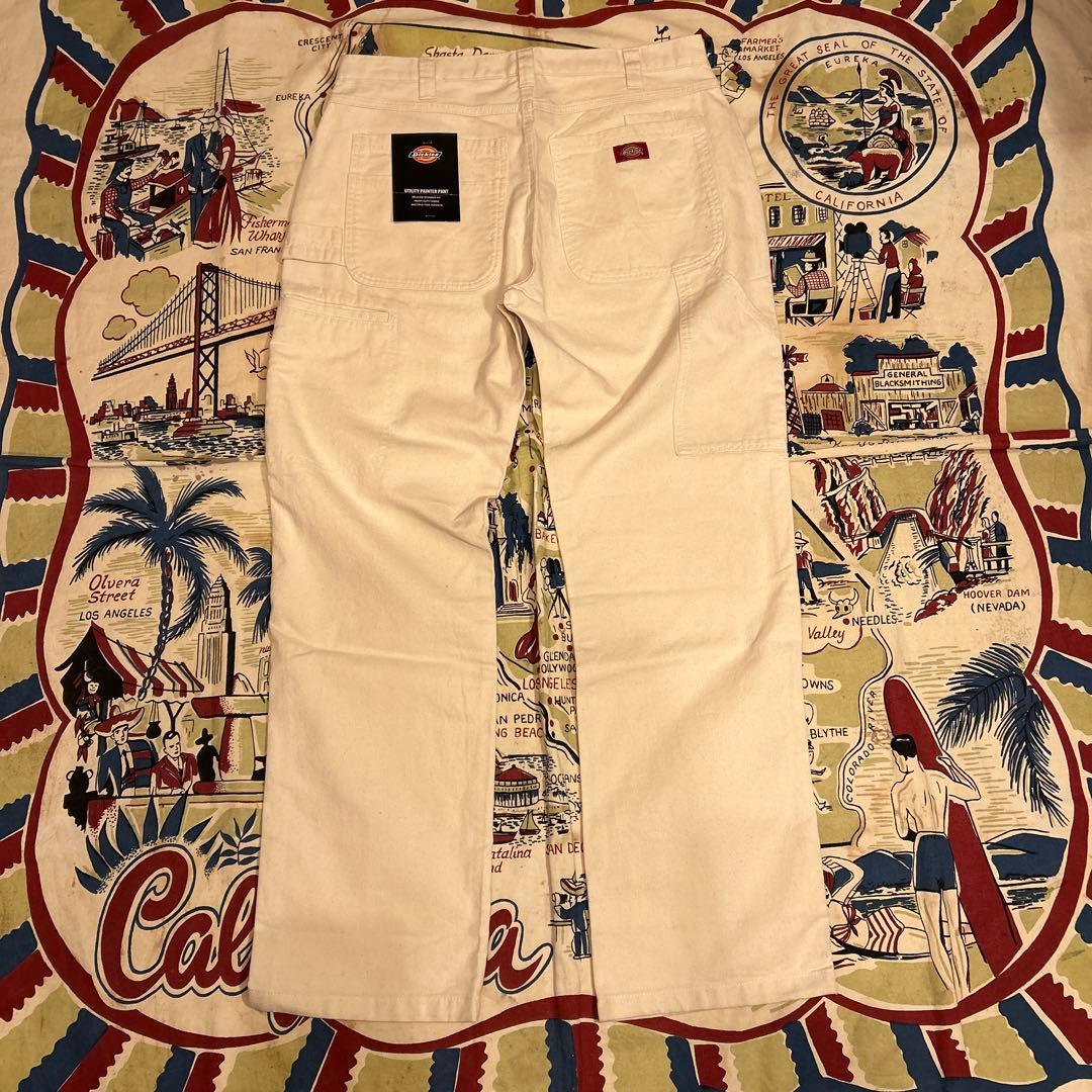 新品　Dickies 生成り　ホワイト　ペインターパンツ　34×32