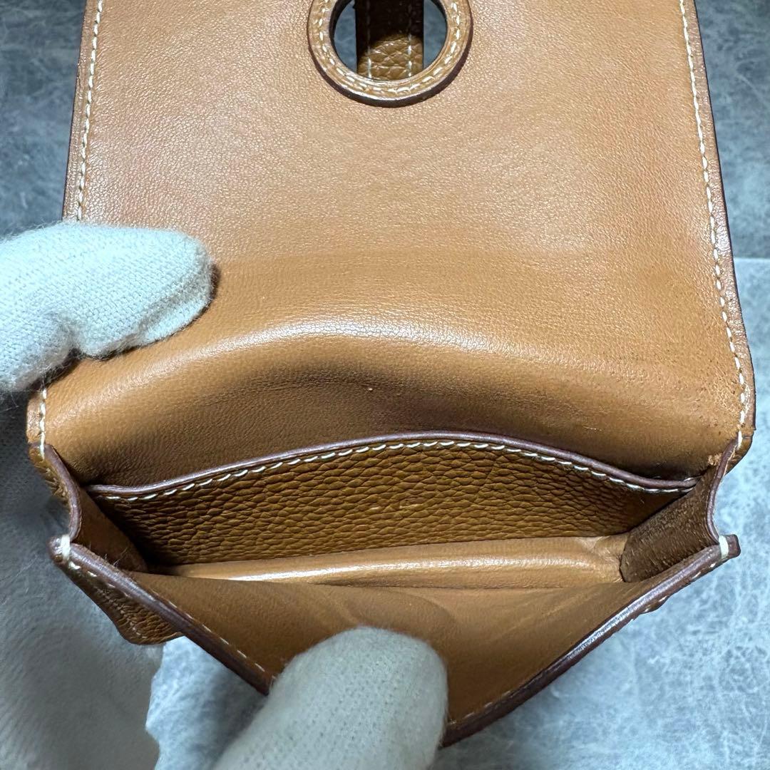 ⭐︎HERMES⭐︎ ドゴン　カードケース　ゴールド　ブラウン　名刺入れ　□L