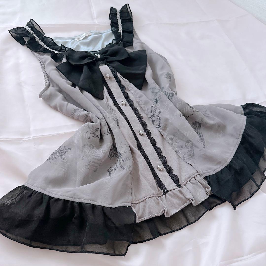 axes femme ビッグリボン キャミソール フリル 平成 y2kバレエコア