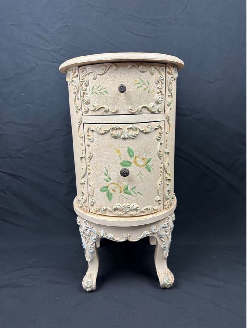 ロココ調 イタリア コンソールチェスト サイドテーブル 飾り台 家具 中古 猫足