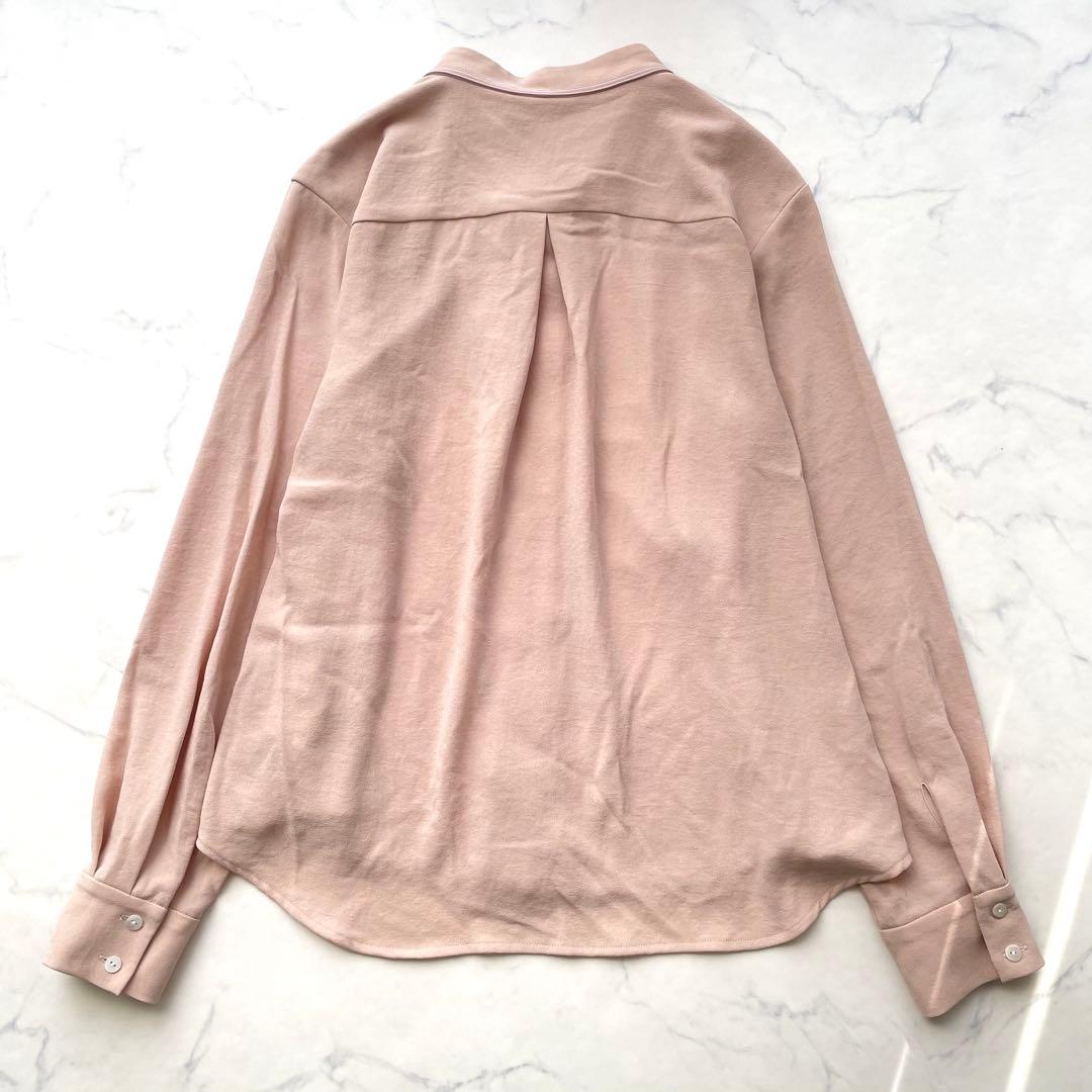 美品　ソージュ ジョーゼットリボンブラウス ボウタイ とろみ ピンク