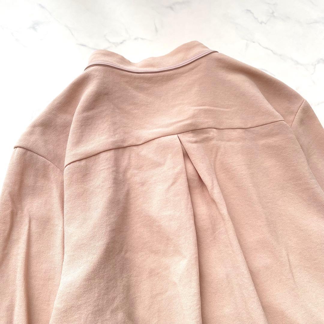 美品　ソージュ ジョーゼットリボンブラウス ボウタイ とろみ ピンク