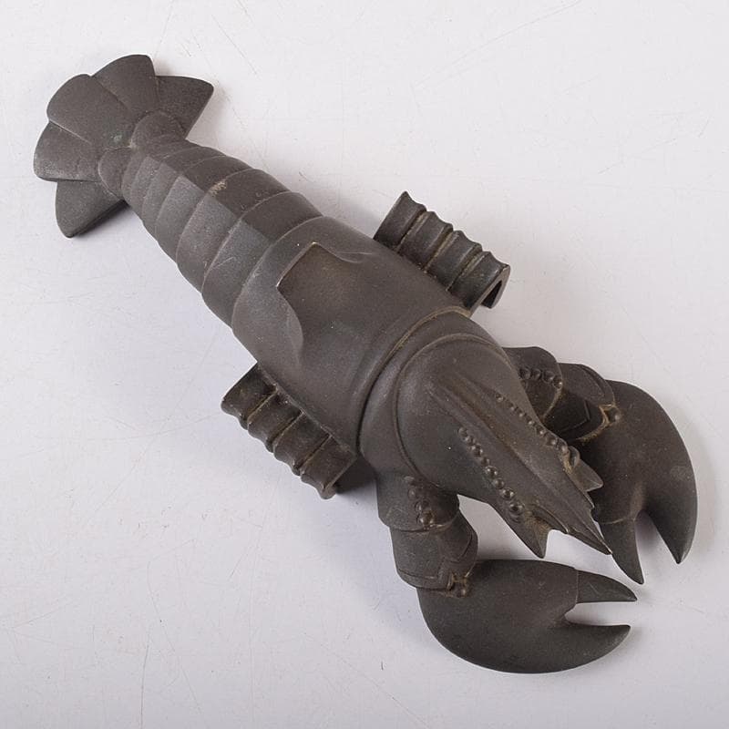 ブロンズ　海老　ロブスター　紙鎮　置物　在銘　約476g　M　R8551