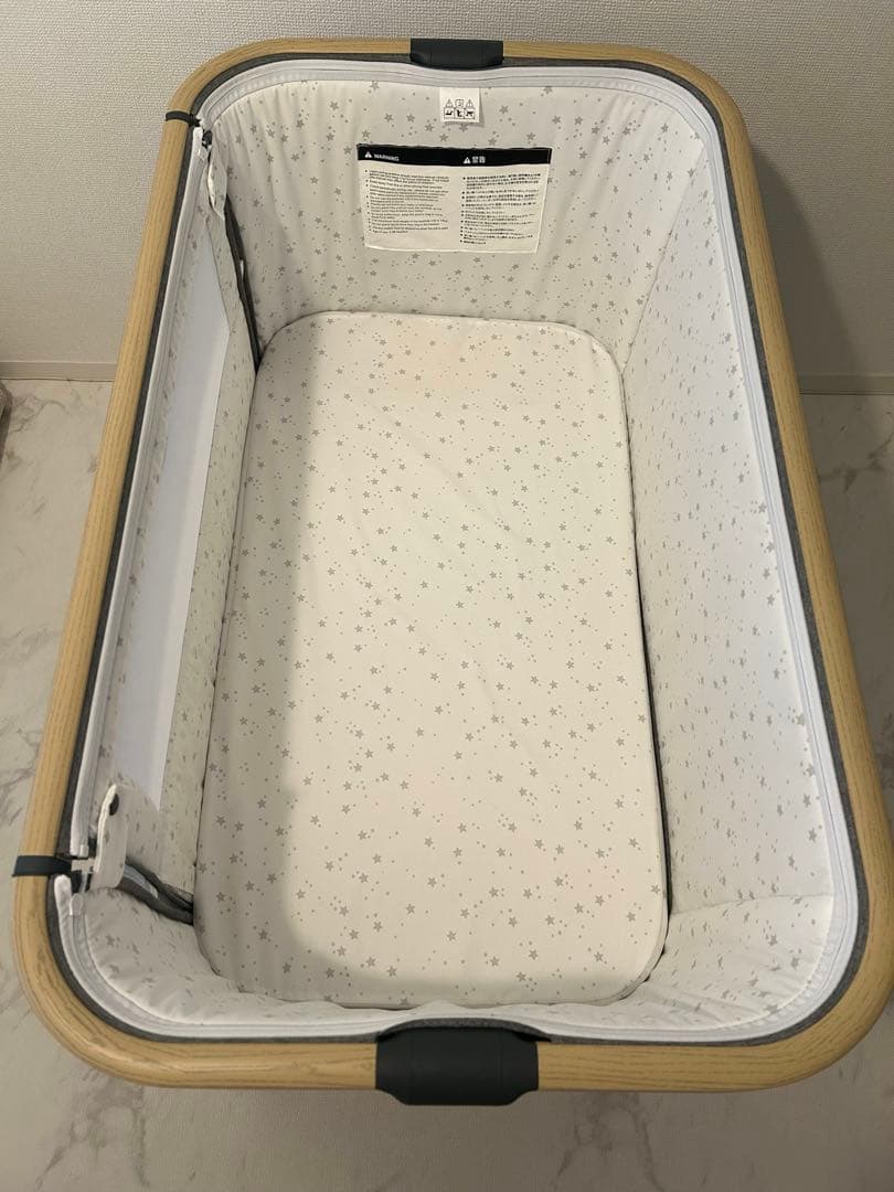 【美品】【2025.05購入】HZDMJ 添い寝ベビーベッド キャスター付き