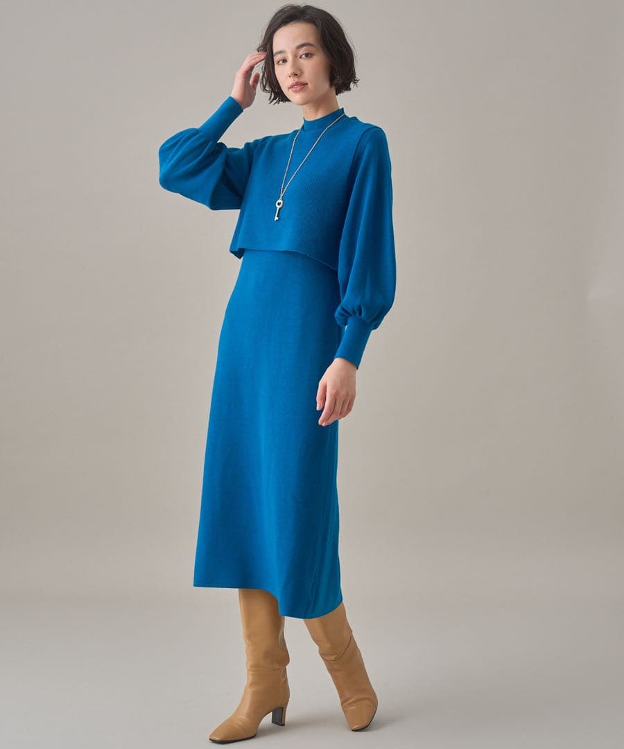 22AW♡ANAYI アナイメリノウールアンサンブルニットワンピース 36