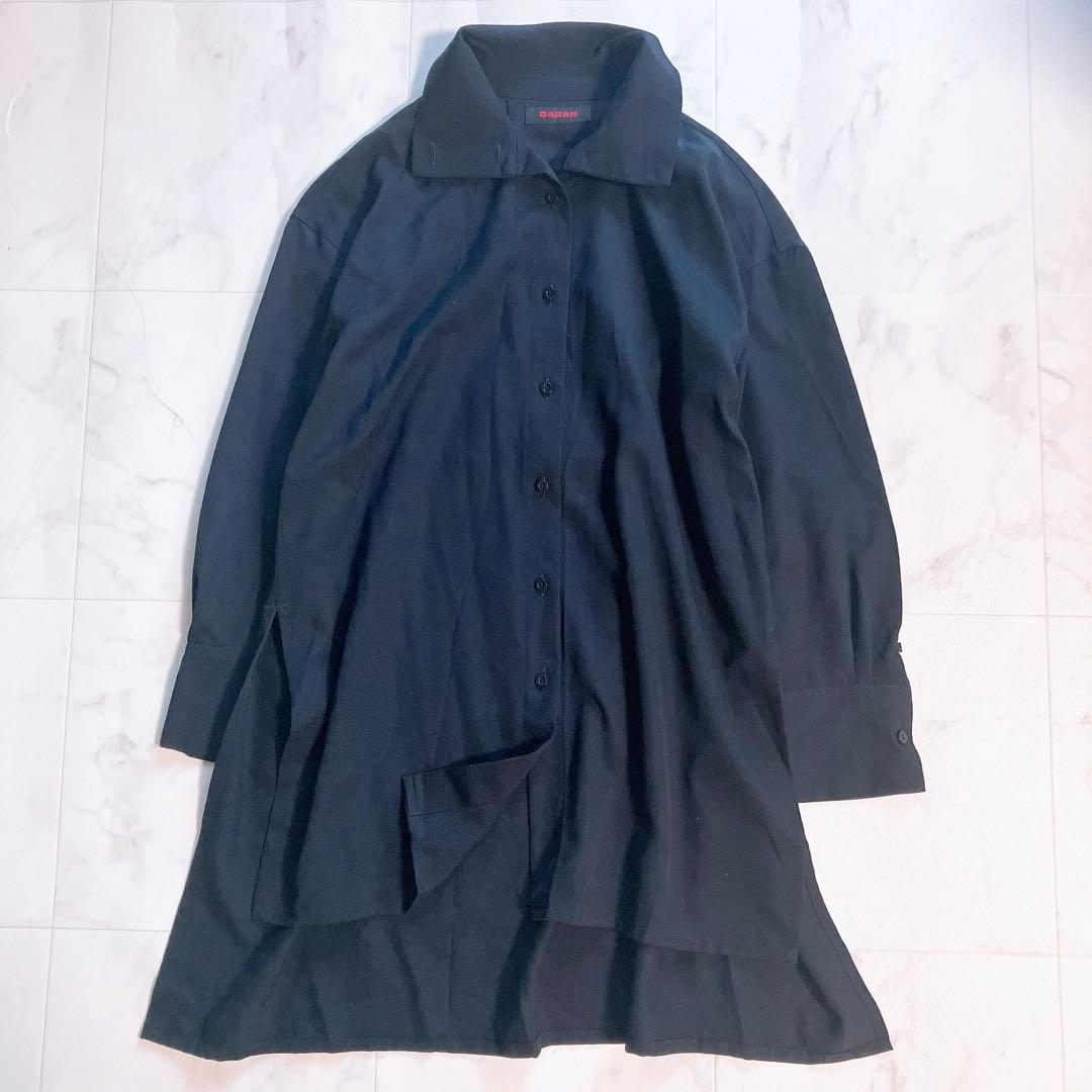 CABaN キャバン　ウールツイル　ハイネックロングシャツ　S ダークネイビー