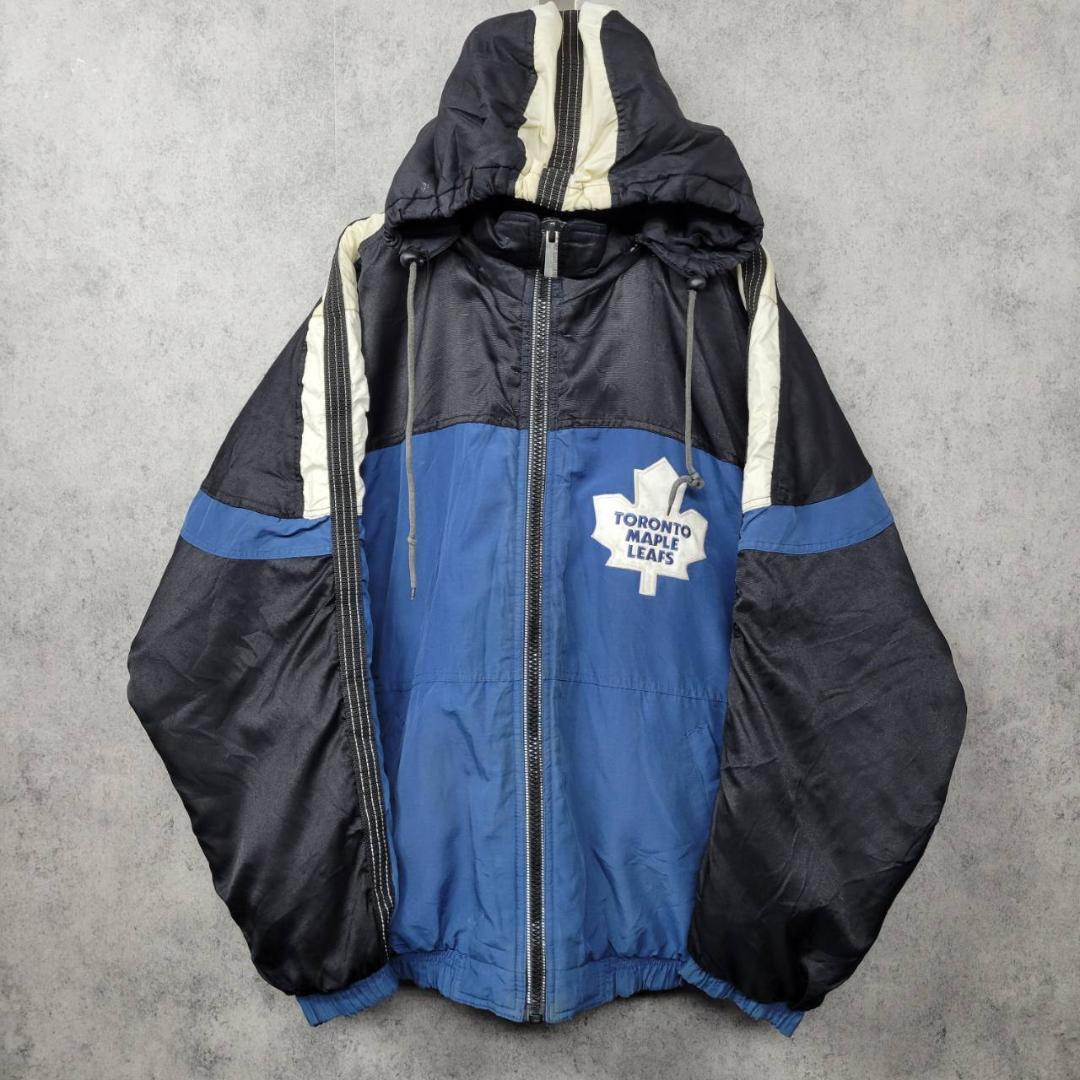 古着 90s スターター NHL トロントメープルリーフス ナイロンジャケット
