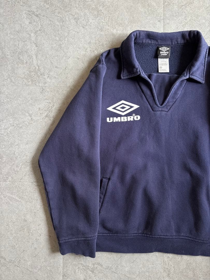 Y2K UMBRO premier スウェット ドリルトップ型 ネイビー L