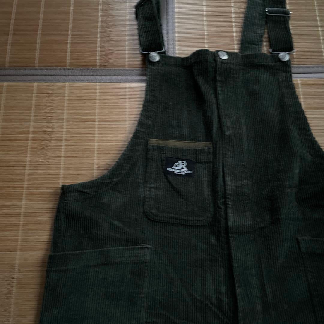 ダークグリーン コーデュロイ オーバーオール