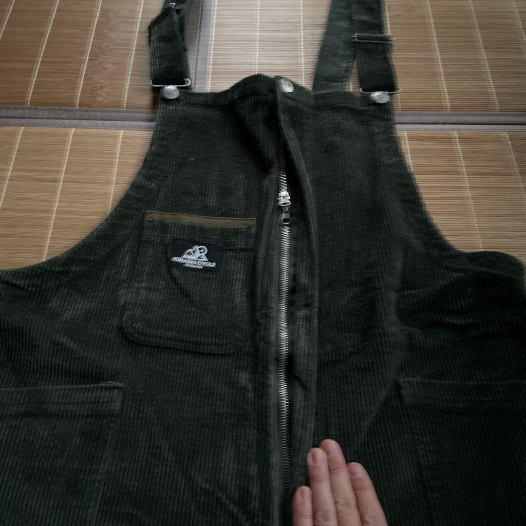 ダークグリーン コーデュロイ オーバーオール