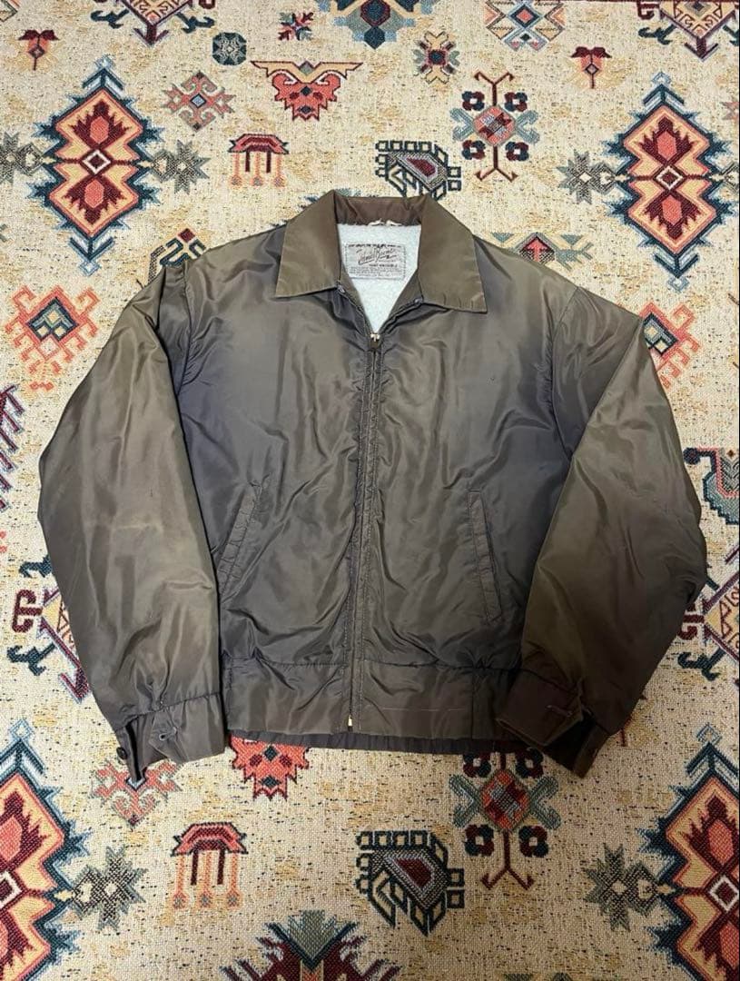 50s 60s Daniel Boone ブラウン ナイロンジャケット ボア