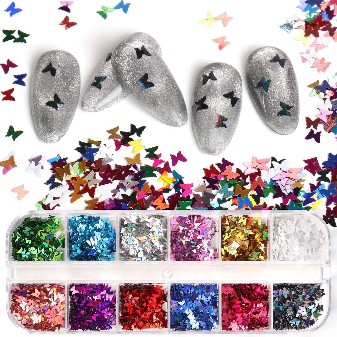 花信風 24色 極薄ネイルパーツ蝶