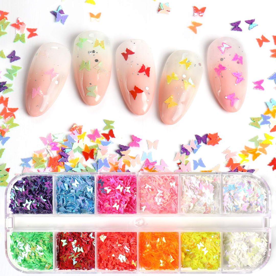 花信風 24色 極薄ネイルパーツ蝶