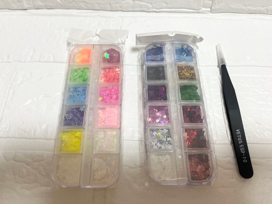 花信風 24色 極薄ネイルパーツ蝶