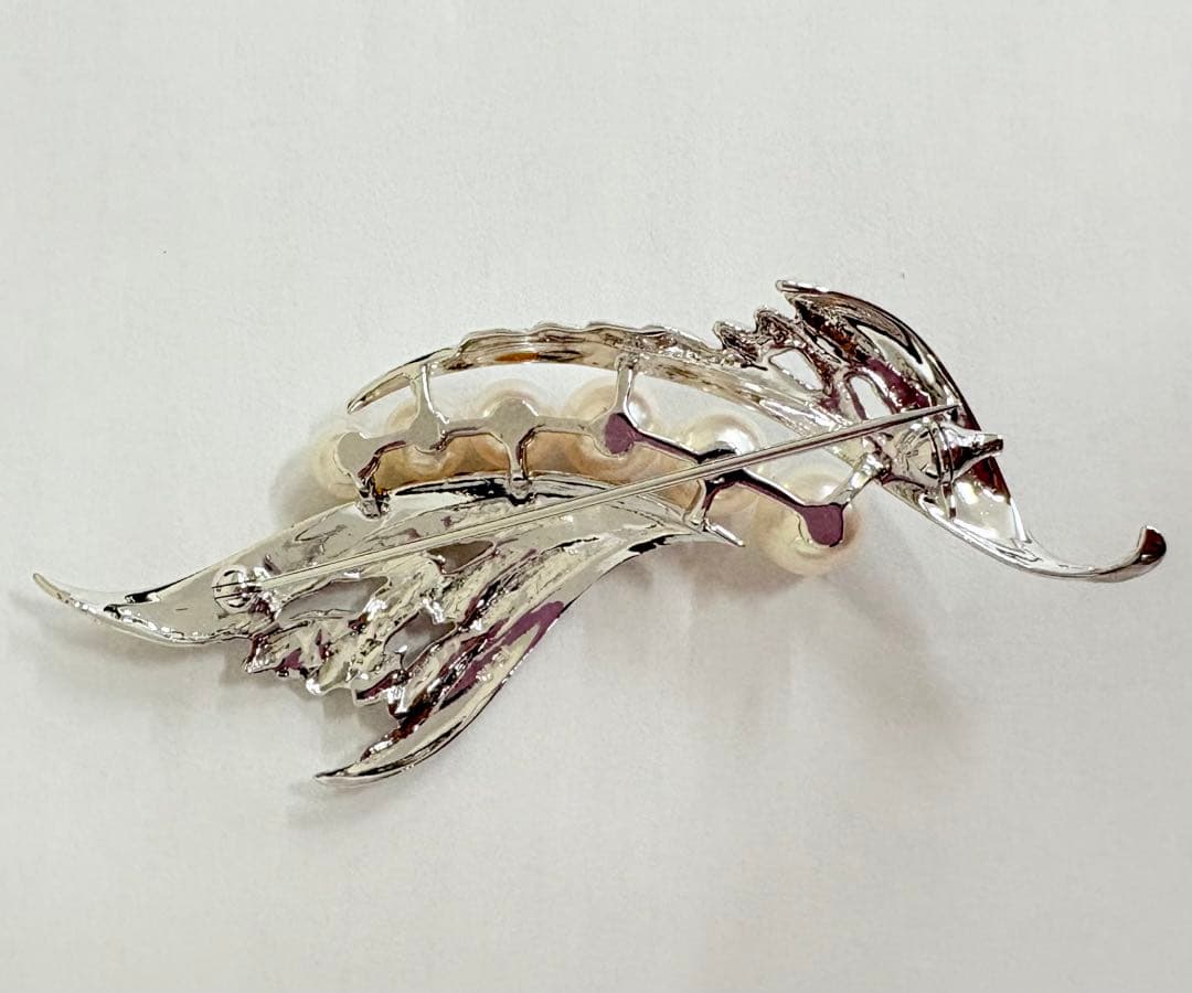 極美品　MIKIMOTO ミキモト　パール　ブローチ　ロゴ　刻印