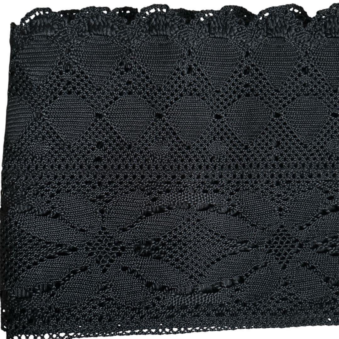 epoque様　ふりふ　レース　半幅帯　黒　ブラック