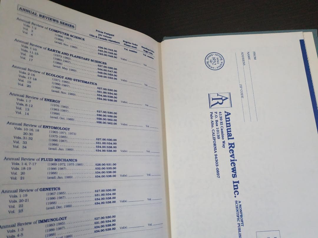 ANNU REV PHYS CHEM v40 1989 物理化学年次学術雑誌