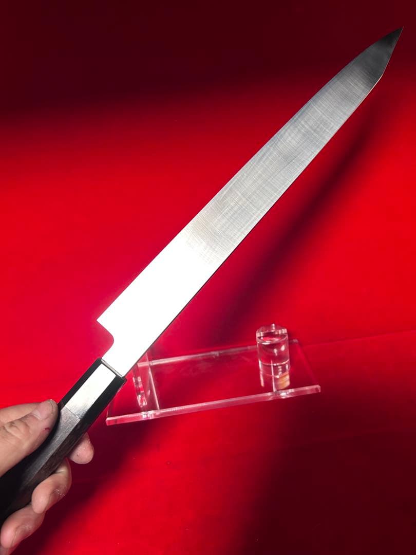 01582 包丁　飛燕型切付　尺　鏡面仕上げ　切味抜群　箱付　未使用品