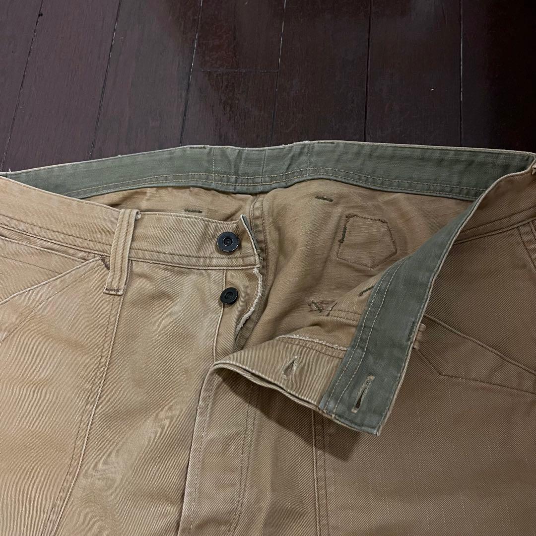 フリーホイーラーズ ロングショアマン ベージュ ワークパンツ 34×34