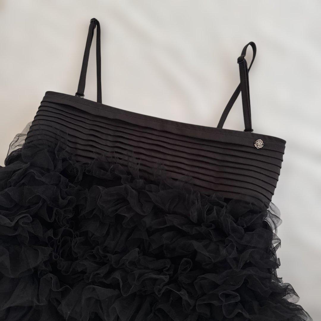 Vaqutaux チュールリボンスカート　ノアール