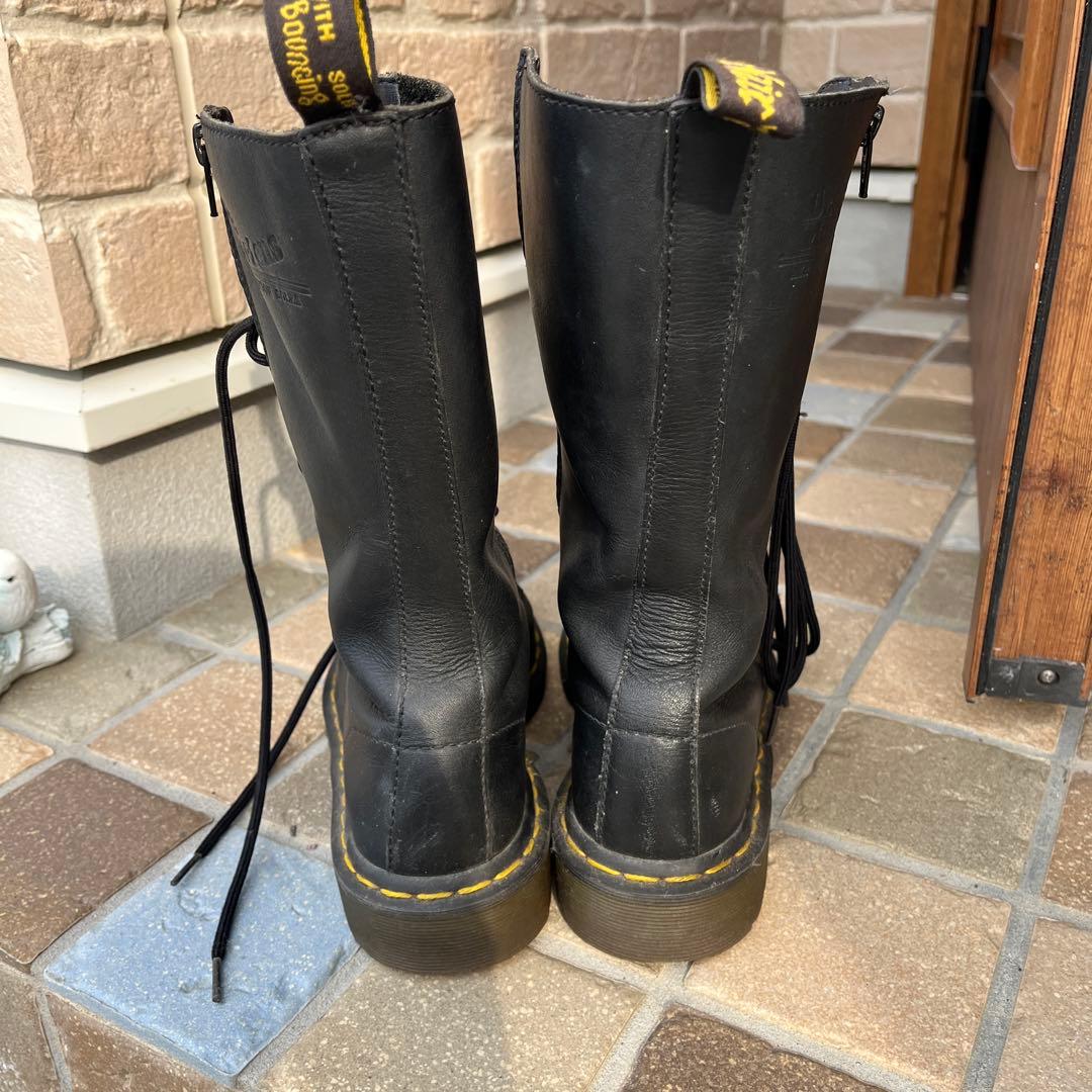 14ホール Dr. Martens ブラックレザー ロングブーツ