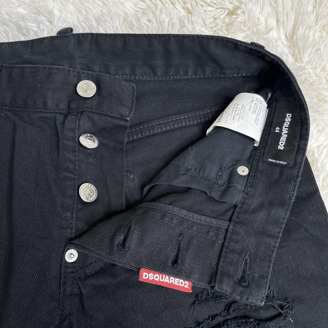 【未使用】DSQUARED2 ダメージ　ブラックデニム　44 セクシーツイスト