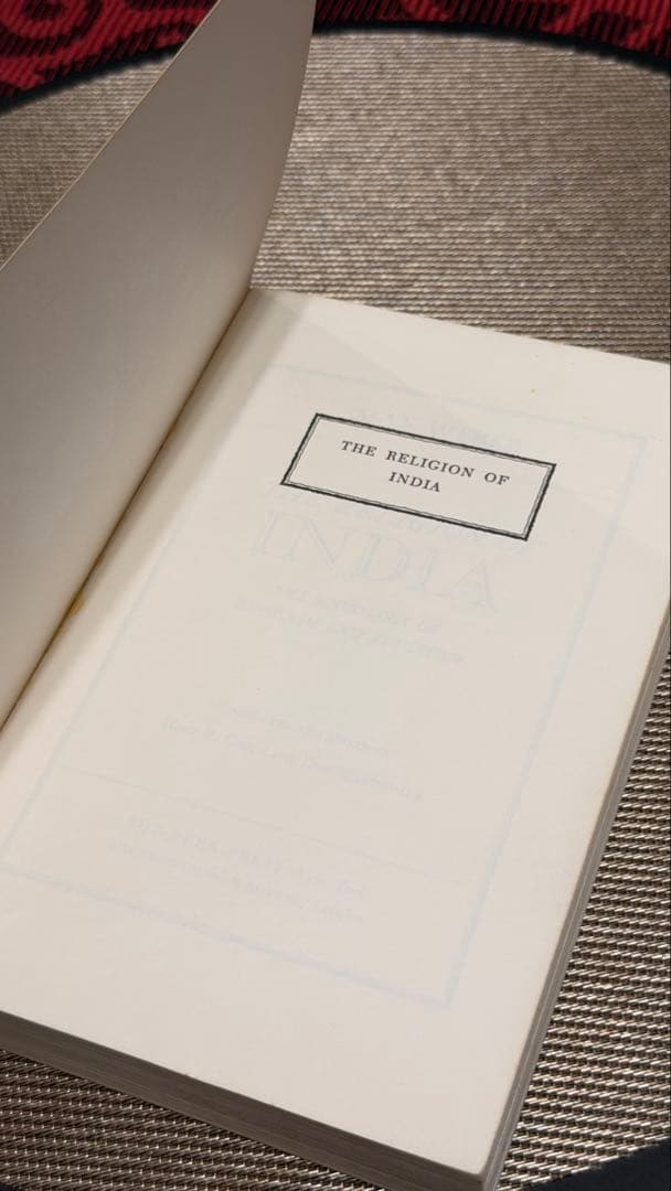 希少　The Religion of India by Max Weber