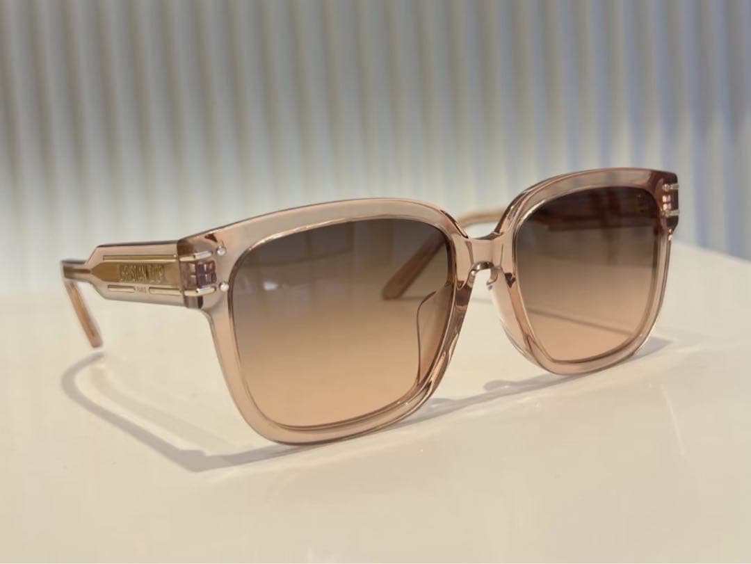 クリスチャンディオール スクエアサングラス　ピンク