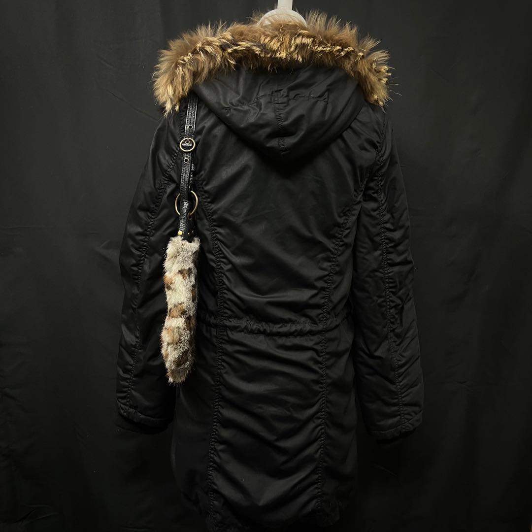 平成ギャル　y2k グランジ　ファー付き　モッズコート　ブラック　ギミック