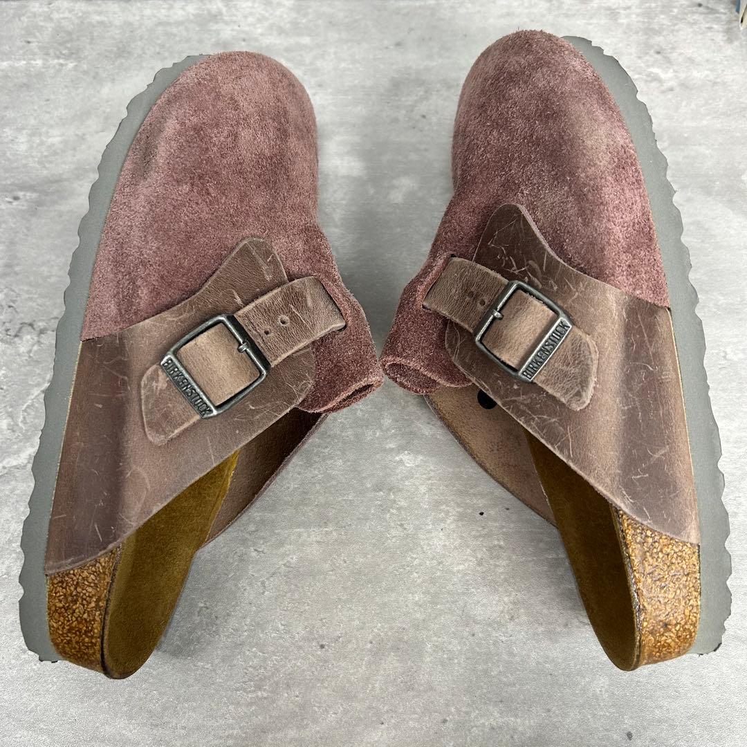 凵　ビルケンシュトック　ボストン　ナロー　24 レッドウッド　赤茶　サンダル　氺