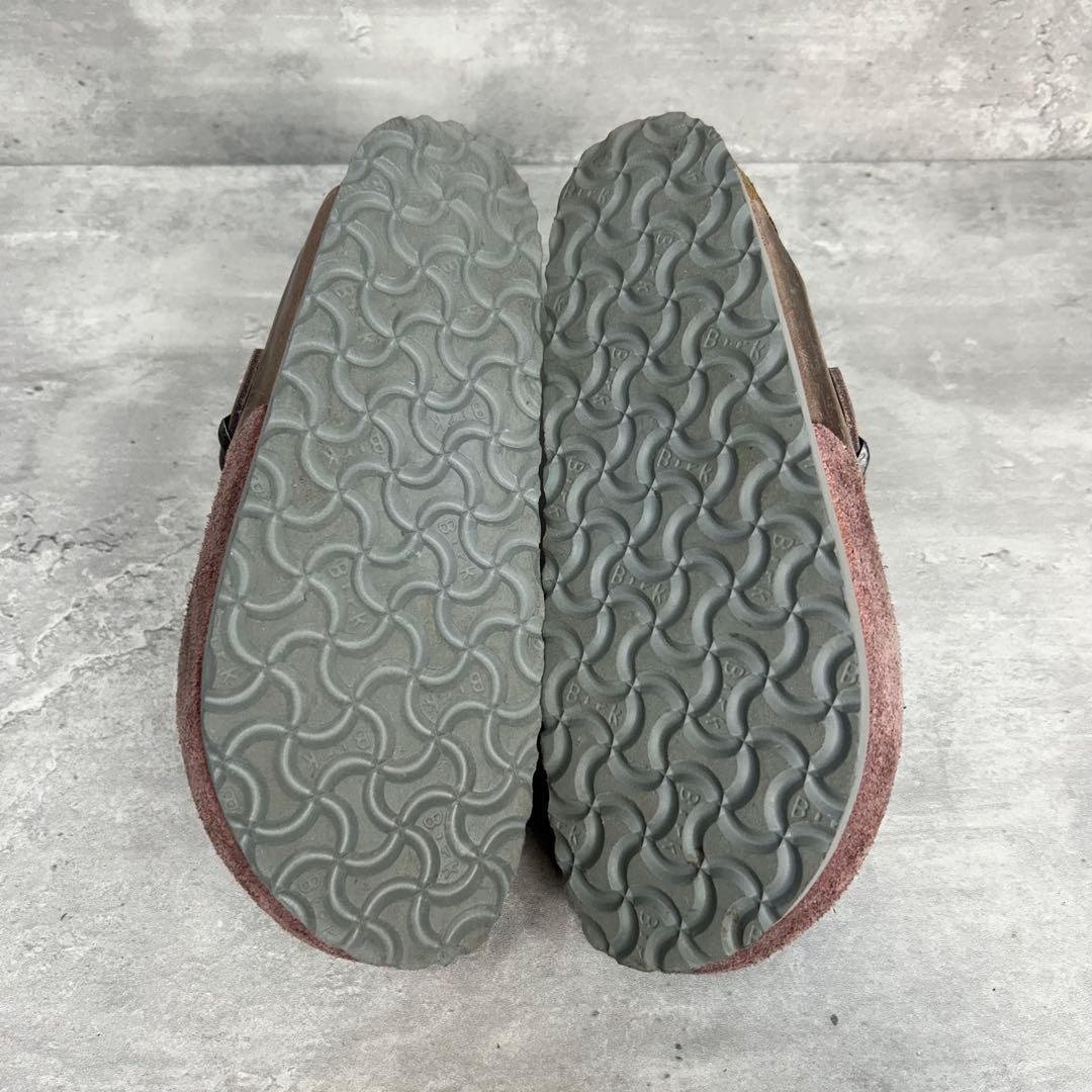 凵　ビルケンシュトック　ボストン　ナロー　24 レッドウッド　赤茶　サンダル　氺