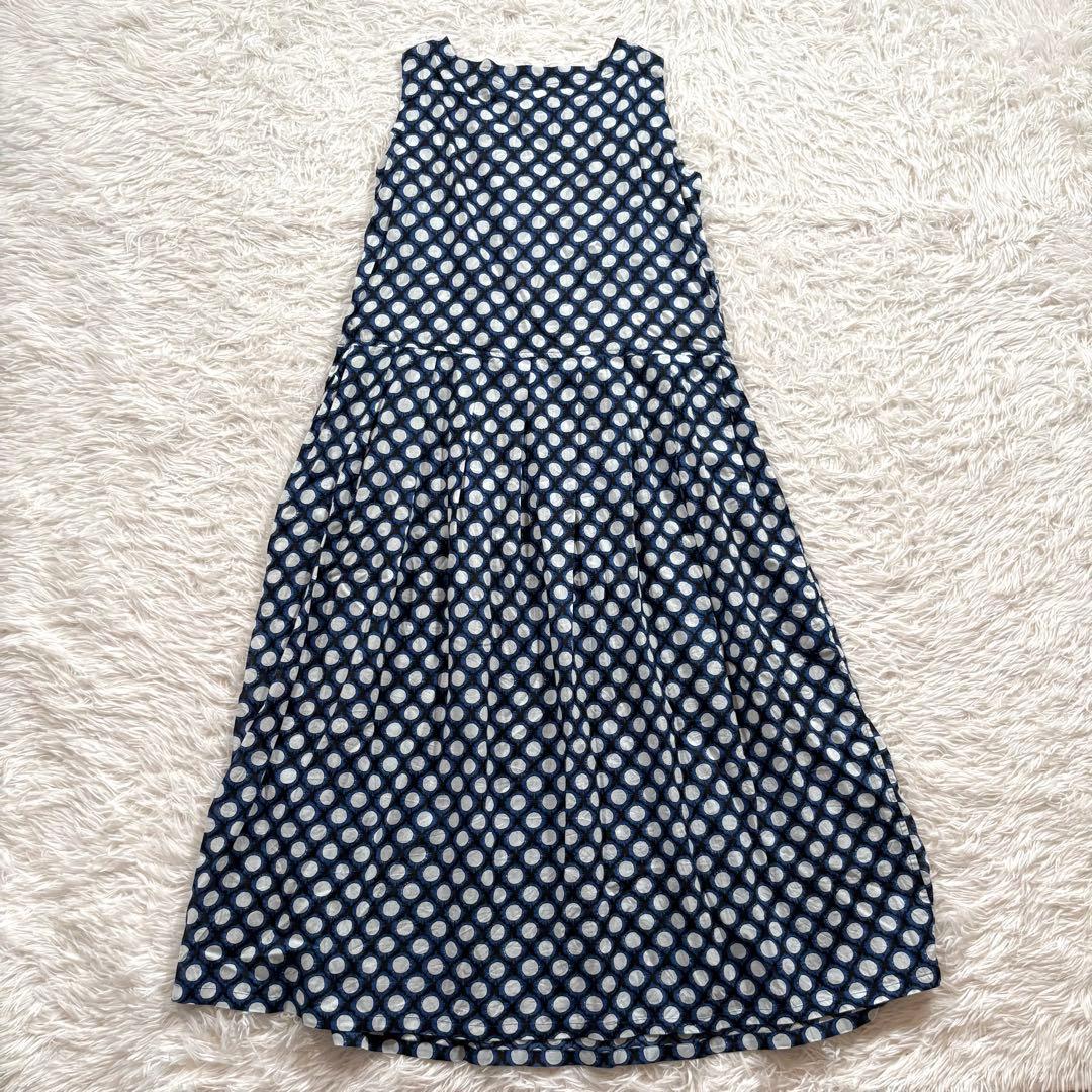 美品✨️ハウスオブロータス　2024 ドットプリント ノースリーブ ワンピース